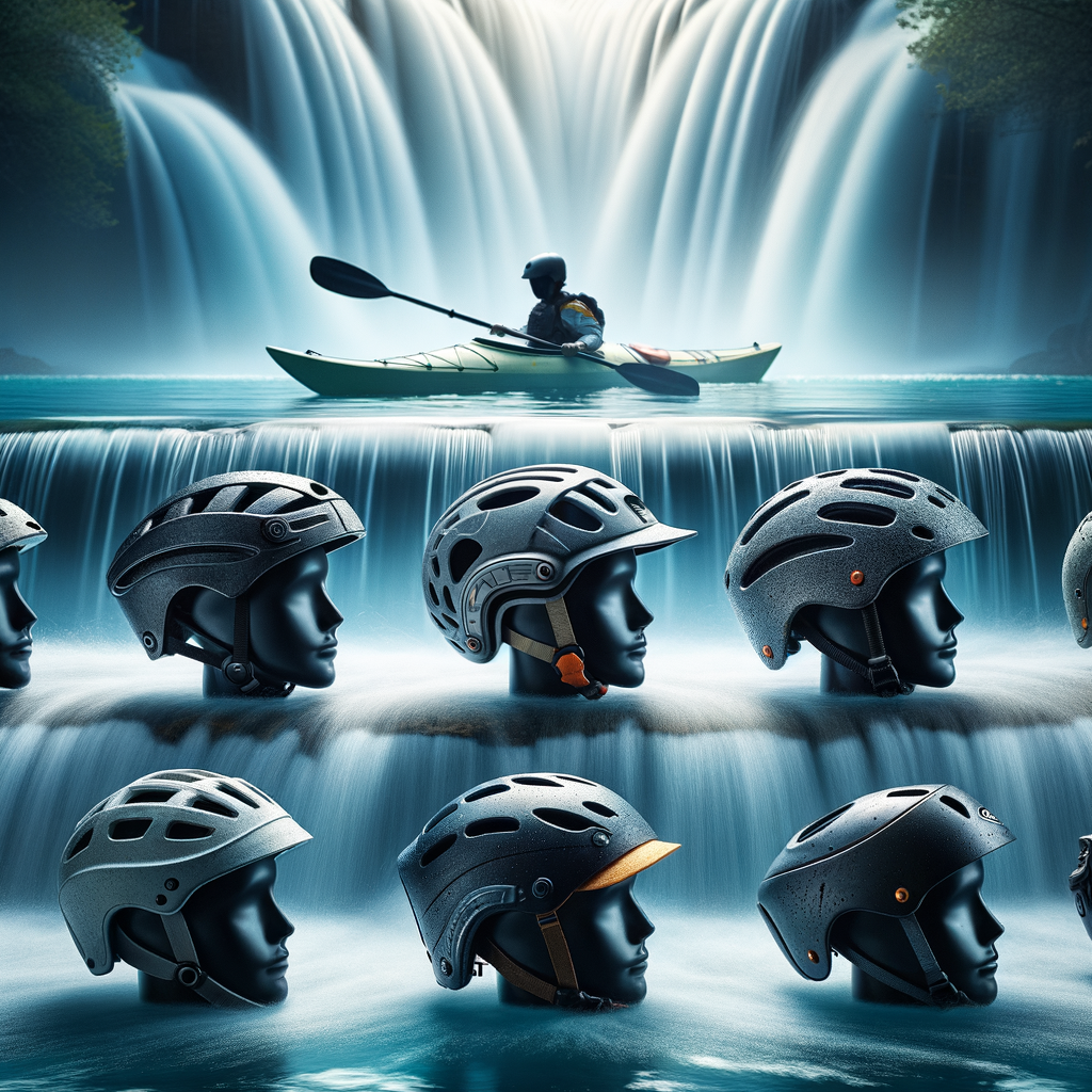 Selection of top-rated kayaking helmets emphasizing the importance of head protection in kayaking safety, ideal for choosing the best gear based on kayak helmet reviews.